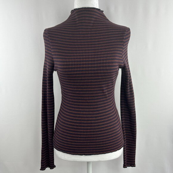 Levi’s Preppy Striped Ribbed Long Sleeve Top – Women's Small - Picture 2 of 12